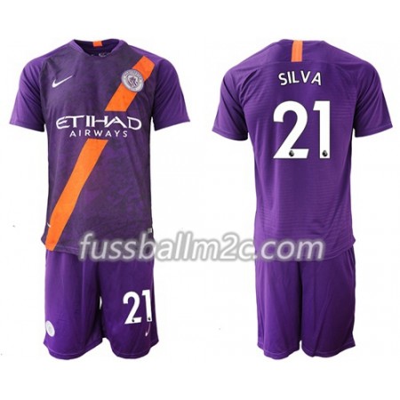 Fußballtrikots Manchester City Silva 21 Kinder Ausweich Trikotsatz 2018-2019